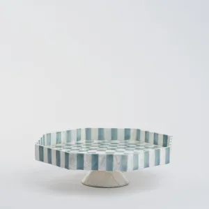 Blue Check Capiz Cake Stand Sml by Vixen & Velvet, a Decorative Accessories for sale on Style Sourcebook