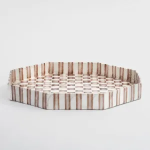 Brown Check Capiz Tray Lge by Vixen & Velvet, a Plants for sale on Style Sourcebook