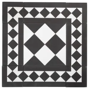 Lindon 20x20 Cement Encaustic Feature Tile, White & Black by Schots, a Encaustic Tiles for sale on Style Sourcebook
