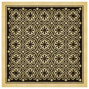 Siran 20x20cm Corner Cement Encaustic Tile, Black & Beige by Schots, a Encaustic Tiles for sale on Style Sourcebook
