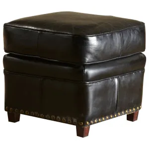 Newton Leather Ottoman, Belon Black by Schots, a Ottomans for sale on Style Sourcebook