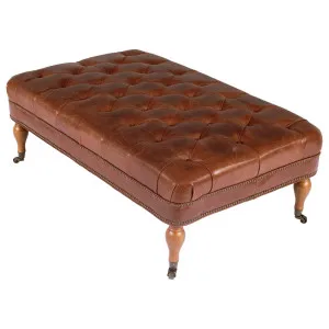 Georgia Leather Bench, Vintage Whiskey by Schots, a Ottomans for sale on Style Sourcebook