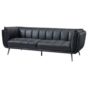 Emer 3 Seater Leather Sofa, Mountain Black by Schots, a Sofas for sale on Style Sourcebook
