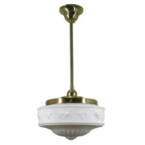 Senator 11'' Opal Matte on Rod Set 1/2'' x 1/2m, Polished Brass by Lighting Inspirations, a Fixed Lights for sale on Style Sourcebook