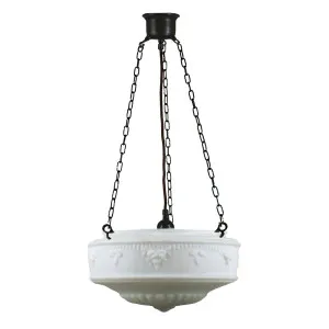 Senator 14'' Opal Matte on 3 Chain Suspension, Patina by Lighting Inspirations, a Fixed Lights for sale on Style Sourcebook