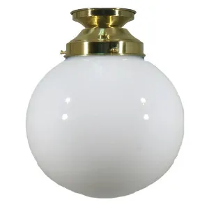 Sphere 8'' Opal Gloss Batten Fix, Polished Brass by Lighting Inspirations, a Fixed Lights for sale on Style Sourcebook