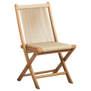 Kala Folding Teak Chair with Beige Rope by Schots, a Chairs for sale on Style Sourcebook