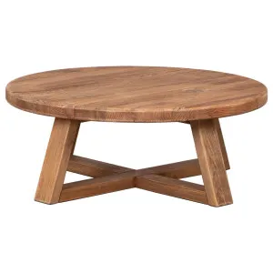 Fairvale 90cm Reclaimed Pine Round Coffee Table, Natural by Schots, a Tables for sale on Style Sourcebook