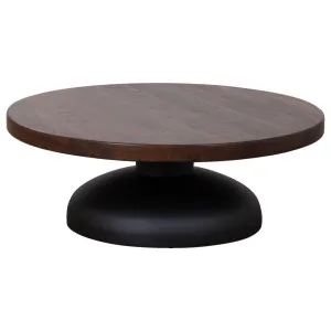 Montserat 92cm Walnut Round Coffee Table, Black by Schots, a Tables for sale on Style Sourcebook