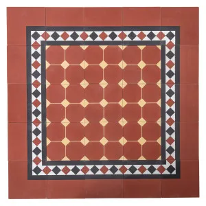 Sorell 20x20x1.6cm Encaustic Border Tile, Multi Coloured by Schots, a Encaustic Tiles for sale on Style Sourcebook