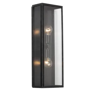Plaza 2 Light Outdoor Wall Sconce, Antique Black by Lighting Inspirations, a Wall Lighting for sale on Style Sourcebook