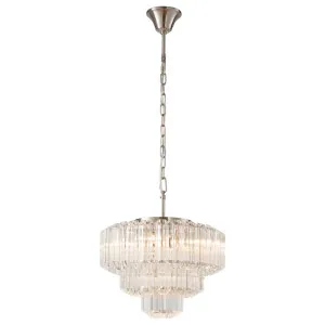 Calista Medium 42cm 5 Light 3 Tier Chandelier, Brushed Nickel by Lighting Inspirations, a Chandeliers for sale on Style Sourcebook