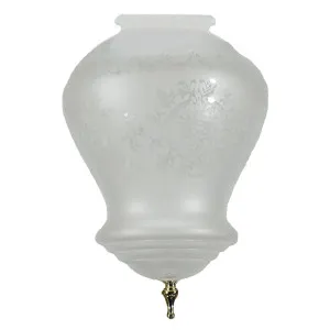 Cambridge Frost Etched Glass Shade 4 1/4" Fitter with Finial, Polished Brass by Lighting Inspirations, a Lamp Shades for sale on Style Sourcebook