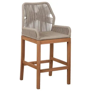 Danica Counter Chair Teak w Beige Rope by Schots, a Chairs for sale on Style Sourcebook