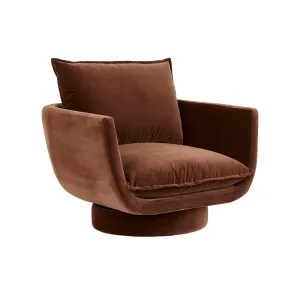 Kennedy Loft Occasional Chair - Cognac Velvet by GlobeWest, a Chairs for sale on Style Sourcebook