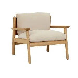 Tolv Wren Occasional Chair - Ecru Nano-Suede - Light Oak by Tolv, a Chairs for sale on Style Sourcebook