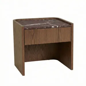 Elsie Bedside - Matt Rouge Marble - Smoked Ash by GlobeWest, a Bedside Tables for sale on Style Sourcebook