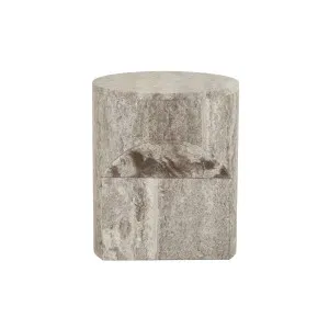 Atlas Pinnacle Side Table - Satin Grey Travertine by GlobeWest, a Side Table for sale on Style Sourcebook