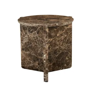 Venus Revolve Side Table - Emperador Marble by GlobeWest, a Side Table for sale on Style Sourcebook