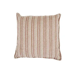 Aruba Whitehaven Outdoor Square Cushion - Terracotta Nautical Stripe by GlobeWest, a Outdoor Cushions for sale on Style Sourcebook