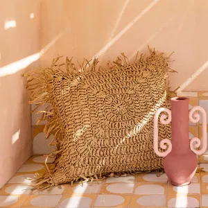 Habitat Soma Raffia Fringed Cushion Natural by Habitat, a Cushions, Decorative Pillows for sale on Style Sourcebook