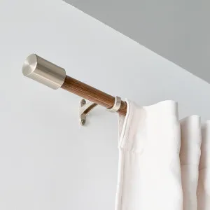Muse Jordan Nickel Walnut Veneer Extendable Rod Set Walnut/Nickel by Muse, a Shower Curtains for sale on Style Sourcebook