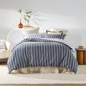 Habitat Adria Reversible Stripe Quilt Cover Set Charcoal by Habitat, a Quilt Covers for sale on Style Sourcebook