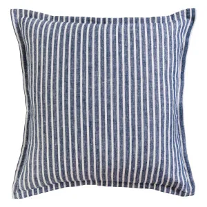 Muse Sahara Linen Striped Square Feather Cushion Navy by Muse, a Cushions, Decorative Pillows for sale on Style Sourcebook