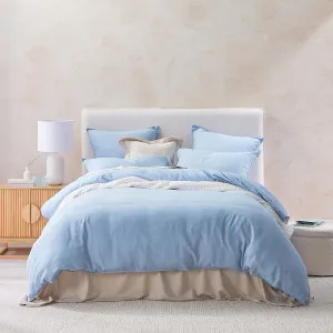 Pillow Talk Washed Linen Look Quilt Cover Set Light Blue by Pillow Talk, a Quilt Covers for sale on Style Sourcebook