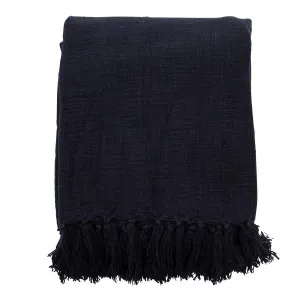 Habitat Bondi Cotton Extra Large Throw Navy by Habitat, a Throws for sale on Style Sourcebook