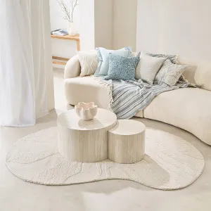 Muse Melibee Curved Wool Cotton Floor Rug Natural by Muse, a Contemporary Rugs for sale on Style Sourcebook