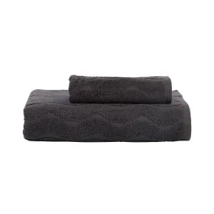 Habitat Taylor Bath Towel & Hand Towel Charcoal by Habitat, a Towels & Washcloths for sale on Style Sourcebook