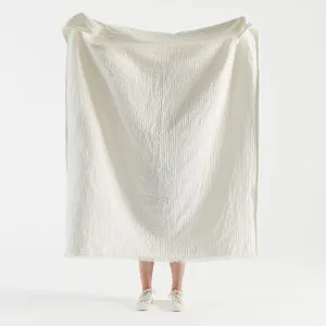 Muse Raya Chenille Gauze Reversible Throw White by Muse, a Throws for sale on Style Sourcebook