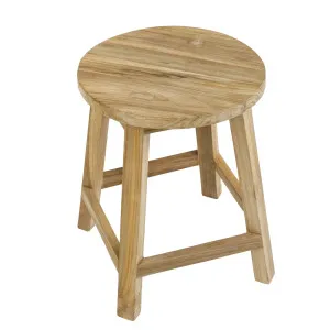 Muse Ward Recycled Teak Round Stool Natural by Muse, a Stools for sale on Style Sourcebook