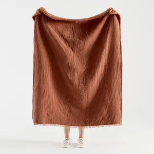 Muse Raya Chenille Gauze Reversible Throw Caramel by Muse, a Throws for sale on Style Sourcebook