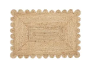 Habitat Aria Scalloped Jute Floor Rug Natural/White by Habitat, a Contemporary Rugs for sale on Style Sourcebook