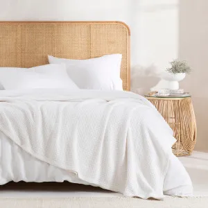 Hilton Knit Weave 360Gsm Cotton Blanket White by Hilton, a Blankets & Throws for sale on Style Sourcebook