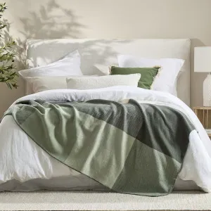Muse 375Gsm Buffalo Check Australian Wool Blanket Green by Muse, a Blankets & Throws for sale on Style Sourcebook