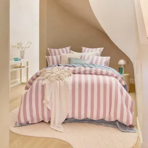 Habitat Milah Stripe Quilt Cover Set Mauve by Habitat, a Quilt Covers for sale on Style Sourcebook