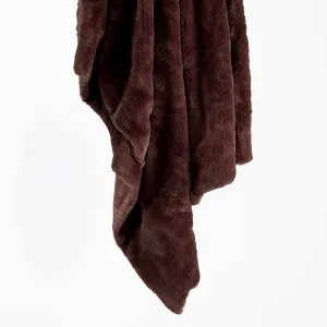 Muse Nevada Faux Fur Throw Chocolate by Muse, a Throws for sale on Style Sourcebook
