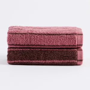 Habitat Morgan Stripe Reversible Hand Towel 2 Pink by Habitat, a Towels & Washcloths for sale on Style Sourcebook