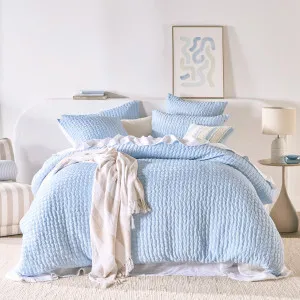 Pillow Talk Eloura Quilt Cover Set Light Blue by Pillow Talk, a Quilt Covers for sale on Style Sourcebook