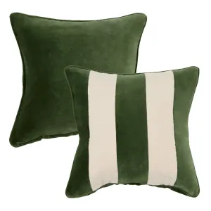 Muse Nico Velvet Boucle Stripe Cushion Dark Green by Muse, a Cushions, Decorative Pillows for sale on Style Sourcebook