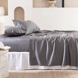 Habitat Seasonal 400Tc Bamboo Cotton Fitted Sheet Dark Grey by Habitat, a Sheets for sale on Style Sourcebook