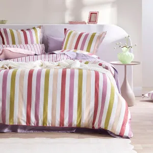 Habitat Emerie Reversible Stripe Quilt Cover Set Mauve by Habitat, a Quilt Covers for sale on Style Sourcebook