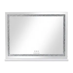 Armon 100cm Crystal Sand LED Vanity Mirror in White by Luxo Home Decor, a Mirrors for sale on Style Sourcebook
