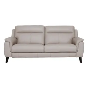 Forbes 3 Seater Fixed Sofa in Leather Light Mocha by OZ Design, a Sofas for sale on Style Sourcebook