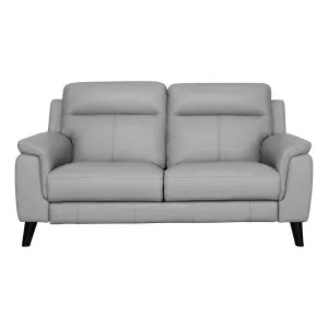 Forbes 2 Seater Fixed Sofa in Leather  Pewter by OZ Design, a Sofas for sale on Style Sourcebook