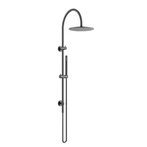 Manhattan Gooesneck Twin Shower Brushed Gun Metal by Haus25, a Laundry Taps for sale on Style Sourcebook