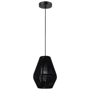 Domus Carter Woven Paper Rope Teardrop Medium Pendant - Black by Domus, a Lighting for sale on Style Sourcebook
